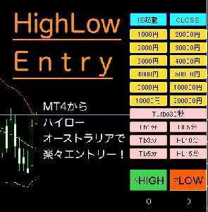 HighLowEntry MT4からハイローオーストラリアのエントリーが可能に！ インジケーター・電子書籍