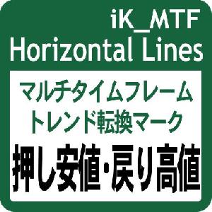 押し安値・戻り高値の水平線とトレンド転換マークを表示！ マルチタイムフレーム対応！： iK_MTF Horizontal Lines［MT5版］ インジケーター・電子書籍