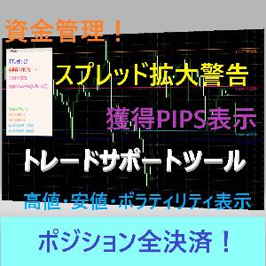 資金管理・PIPS表示・ボラティリティ表示・高値、安値水平線自動生成ツール 【 CT_AidInfo TRONC】 Indicators/E-books