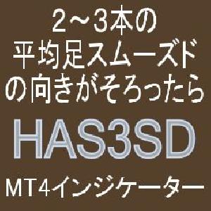 2本あるいは3本の平均足スムーズドの向きがそろったら知らせてくれるインジケーター【HAS3SD】ボラティリティフィルター実装 インジケーター・電子書籍