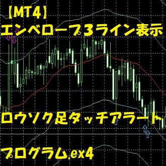 【MT4】エンベロープ３ライン表示＆アラート通知（インジケーター） Indicators/E-books