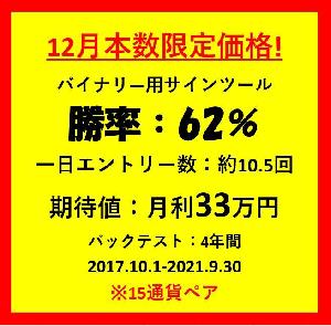 【限定50本】月間期待値：32万円　4年間バックテスト勝率60％以上　 バイナリー用サインツール  インジケーター・電子書籍