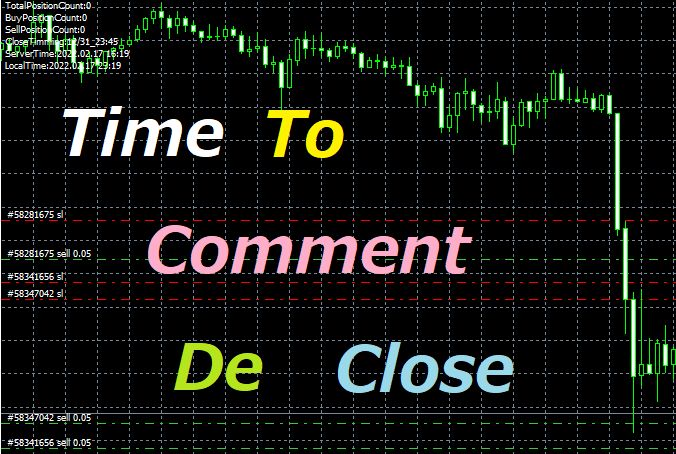 指定した時間に指定したコメントの注文をクローズ Indicators/E-books