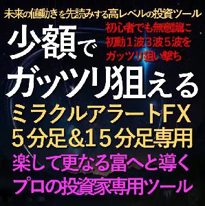 セット販売ミラクルアラートFX５分＆１５分足専用ロジック(楽して更なる富へと導くプロの投資家専用ツール) インジケーター・電子書籍