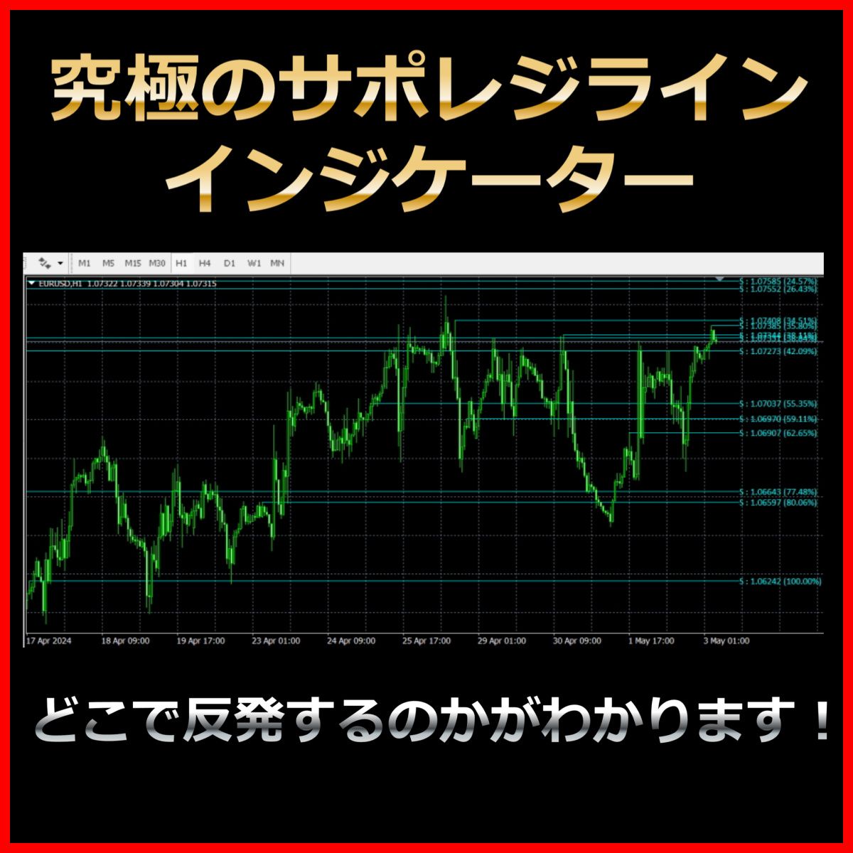 【究極のサポレジラインインジケーター】どこで反発するのかがわかります！ インジケーター・電子書籍