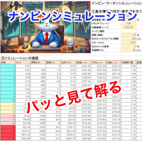 ナンピン・マーチンの資金シミュレーション インジケーター・電子書籍