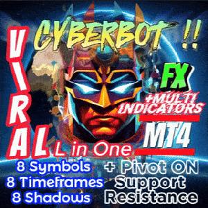 [FX CyberBot MT4] 8つのシンボル+8つの時間枠+8つの影+反転コード|マルチインジケーターForex Crypto PRO Indicators/E-books