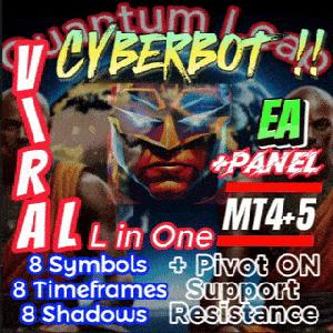 [EA Cyber​​Bot MT4+MT5] 1つのチャートに8つのシンボル+8つの時間枠+8つの影 | マルチインジケーター+トレードパネル+ロボットEA | Forex Crypto PRO インジケーター・電子書籍