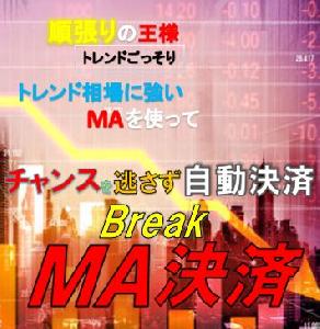 MA　Break決済　カスタマイズできる移動平均線を使ってローソク足のブレイクで自動で決済してくれる半裁量EA インジケーター・電子書籍