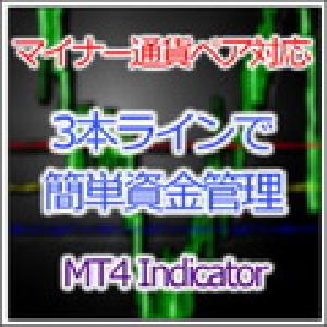 【MT4インジ】3本ラインで簡単資金管理[MTP_MoneyManagement] インジケーター・電子書籍