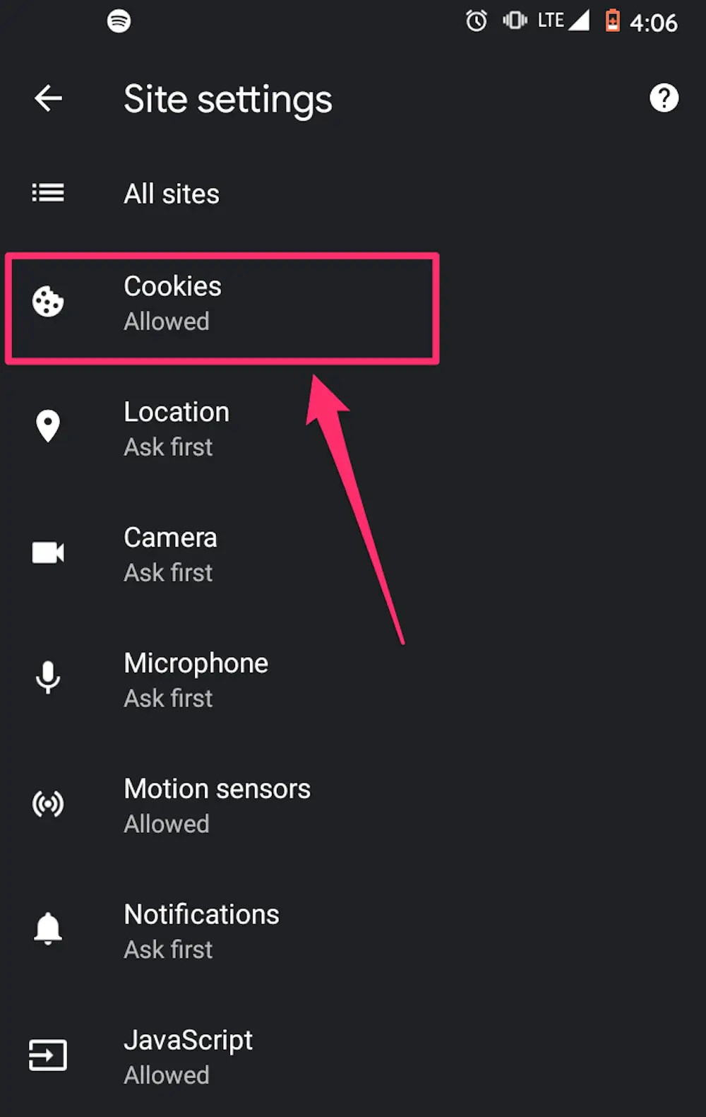 Cookies settings