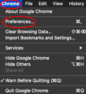 Open Chrome Settings